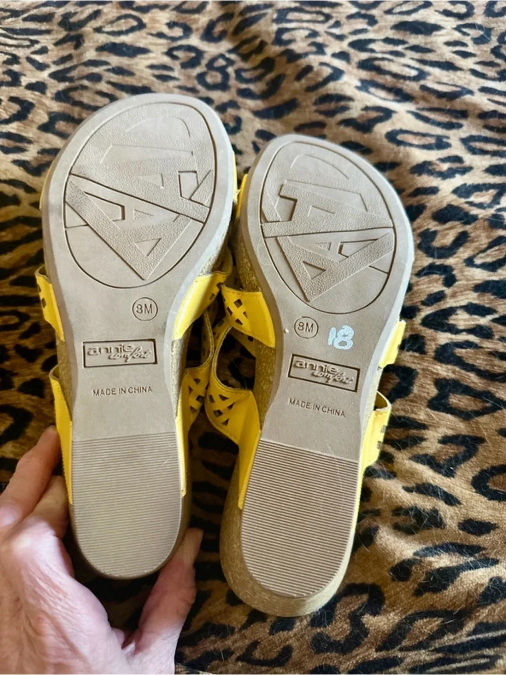 Yellow Annie Comfort Floral Leather Slide Sandals
